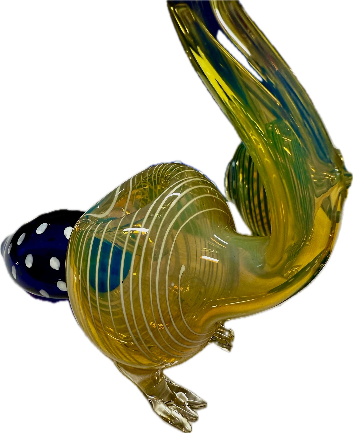 Ripkitty 5 Inch Peacock Glass Hand Pipe - Unique Dry Herb Smoking Pipe