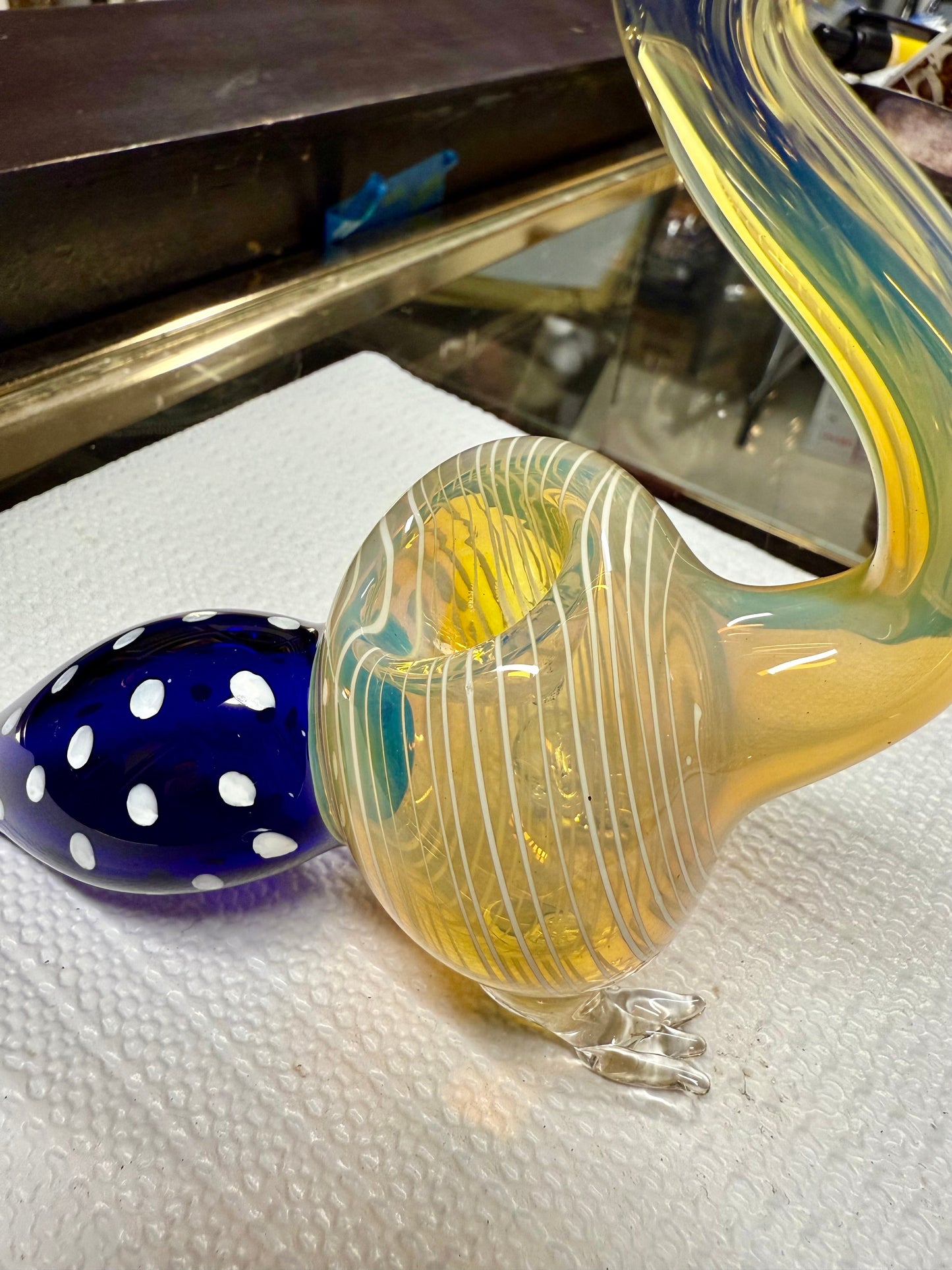 Ripkitty 5 Inch Peacock Glass Hand Pipe - Unique Dry Herb Smoking Pipe