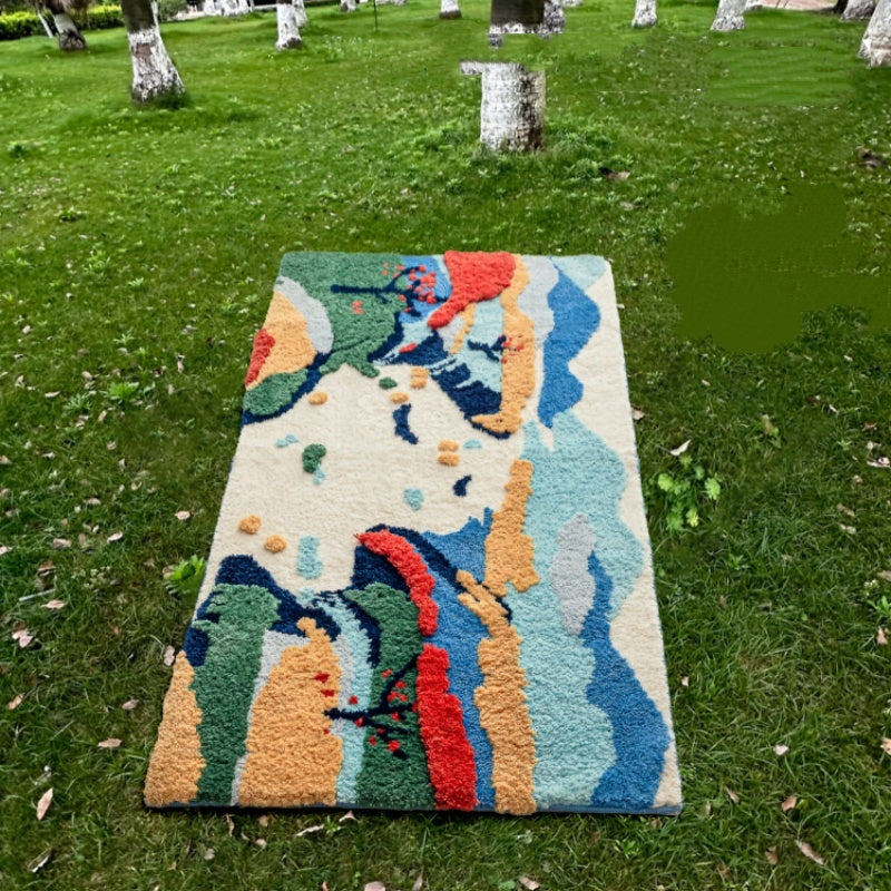 Green Moss Carpet 80x180cm - Natural Thickened Fleece Bedroom Rug | Art Floor Mat