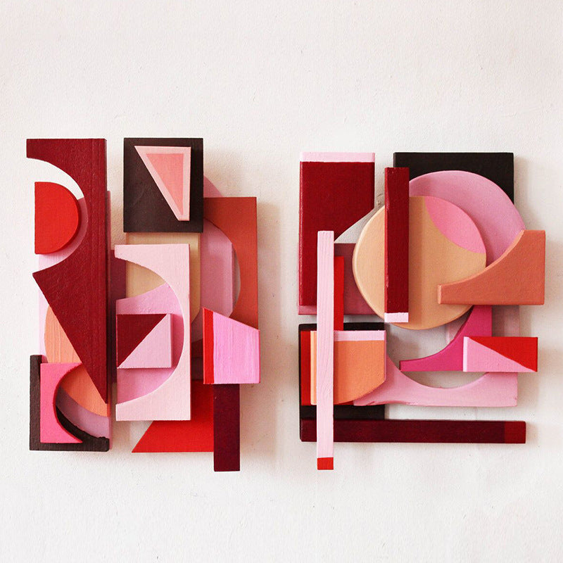 Modern Minimalist 3D Wall Art for Living Room - Abstract Composition Sofa Background Decor