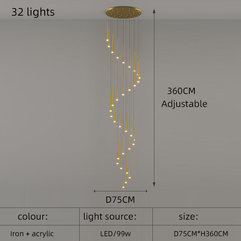 Modern Minimalist Long Chandelier - Creative Personality Living Room Pendant Light | 6.25kg