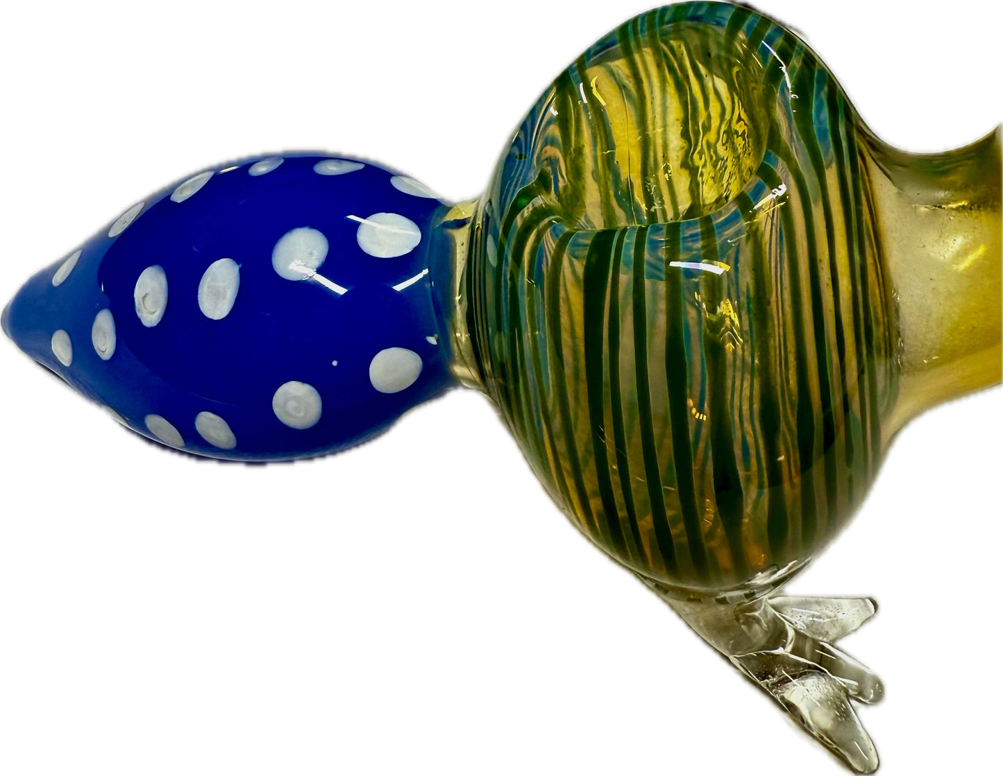 Ripkitty 5 Inch Peacock Glass Hand Pipe - Unique Dry Herb Smoking Pipe