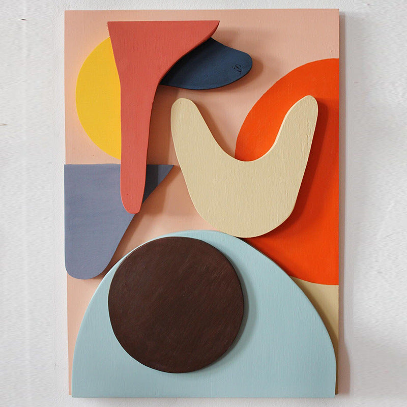 Modern Minimalist 3D Wall Art for Living Room - Abstract Composition Sofa Background Decor