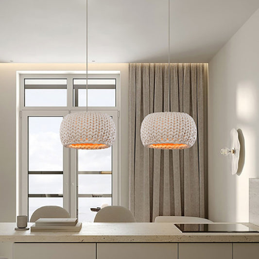 Japanese Rope Art Chandelier - Handwoven Ceiling Light 40cm | American Style