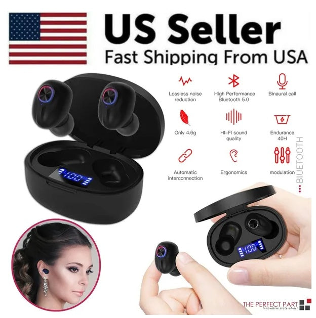TWS Bluetooth Earbuds Waterproof Bluetooth 5.1 Headset Noise Cancelling Wireless