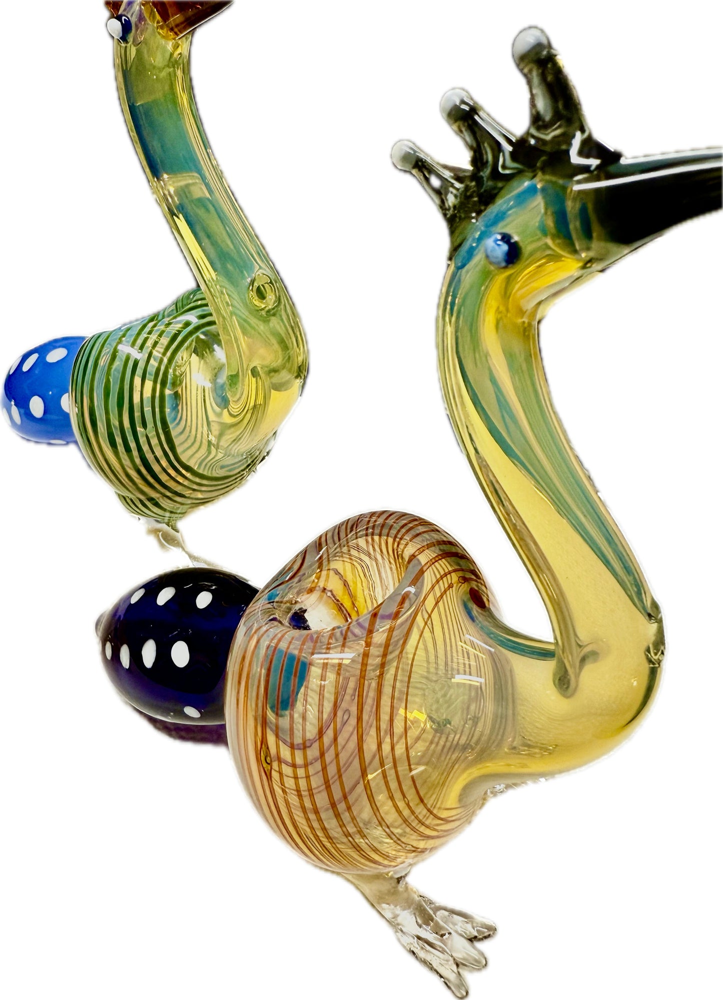 Ripkitty 5 Inch Peacock Glass Hand Pipe - Unique Dry Herb Smoking Pipe