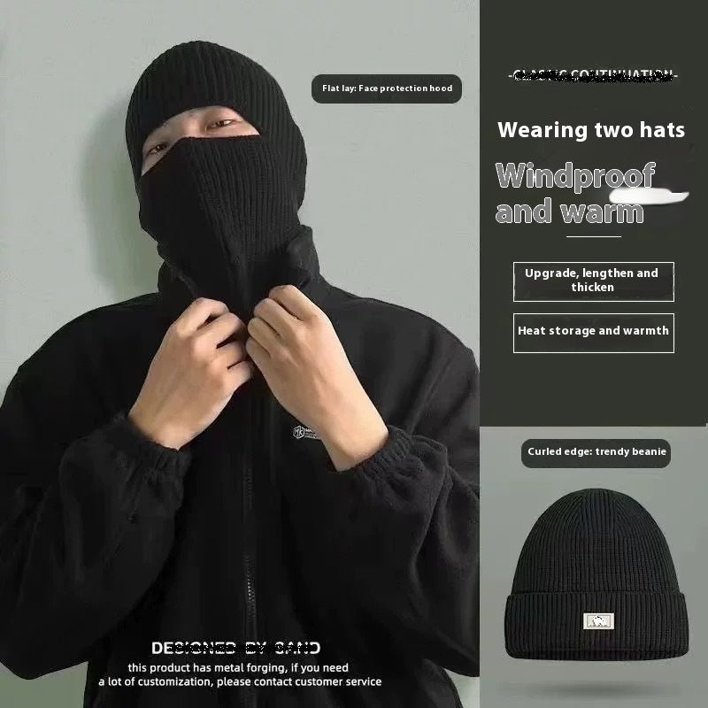 Men's Winter Balaclava - Thickened Warm Wool Hat Mask 2-in-1 for Outdoor (90g)