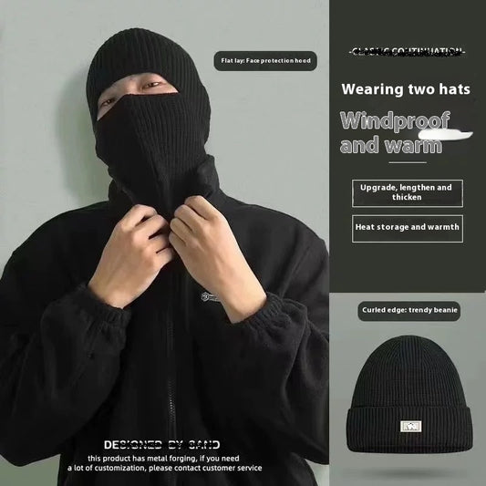 Men's Winter Balaclava - Thickened Warm Wool Hat Mask 2-in-1 for Outdoor (90g)
