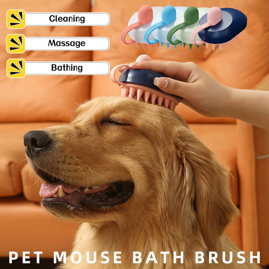 Soft Silicone Pet Hair Remover Comb - Dog Cat Bath Massage Brush Grooming Tool