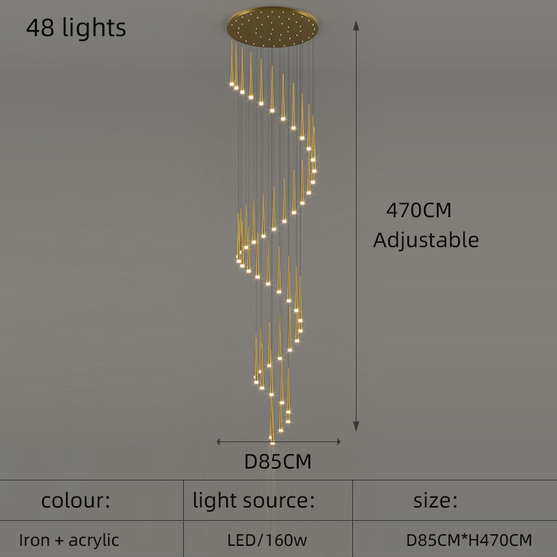 Modern Minimalist Long Chandelier - Creative Personality Living Room Pendant Light | 6.25kg