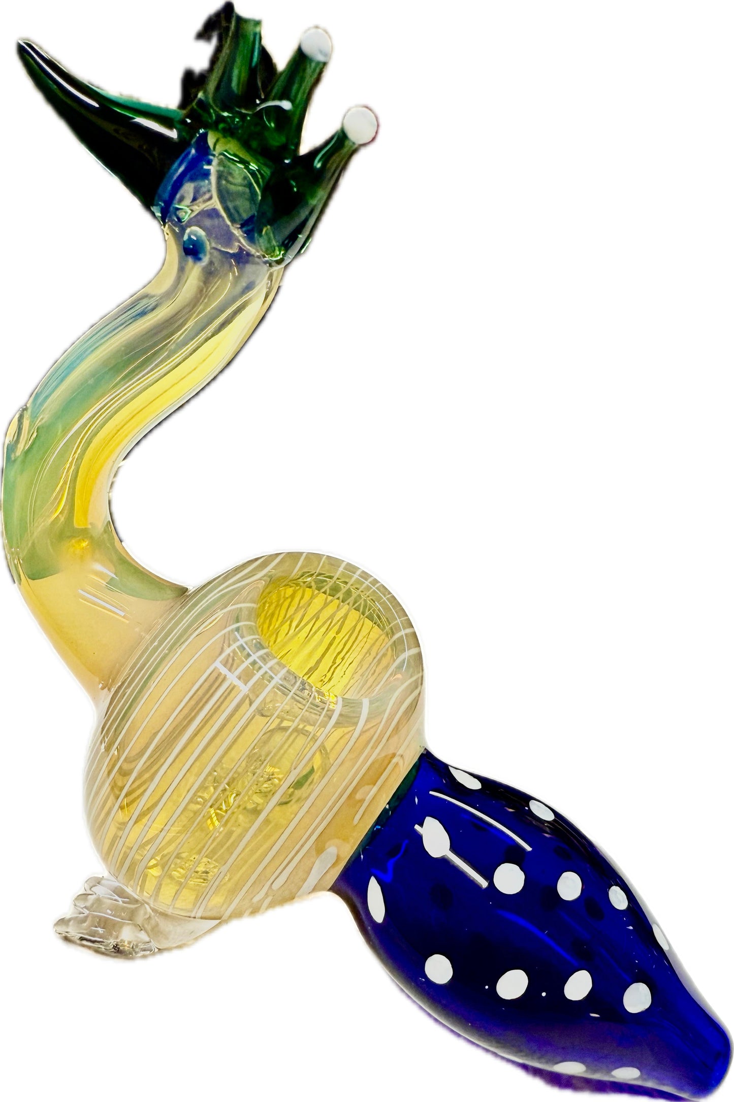 Ripkitty 5 Inch Peacock Glass Hand Pipe - Unique Dry Herb Smoking Pipe