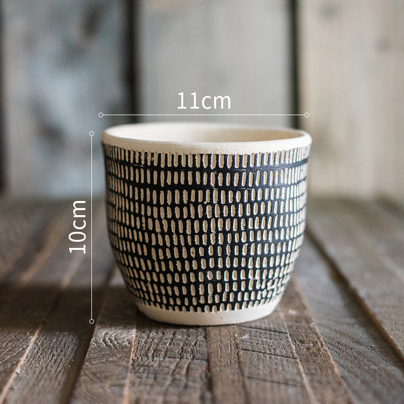 Geometric Art Flowerpot - Modern Creative Ceramic Planter for Home Decor (1013g)