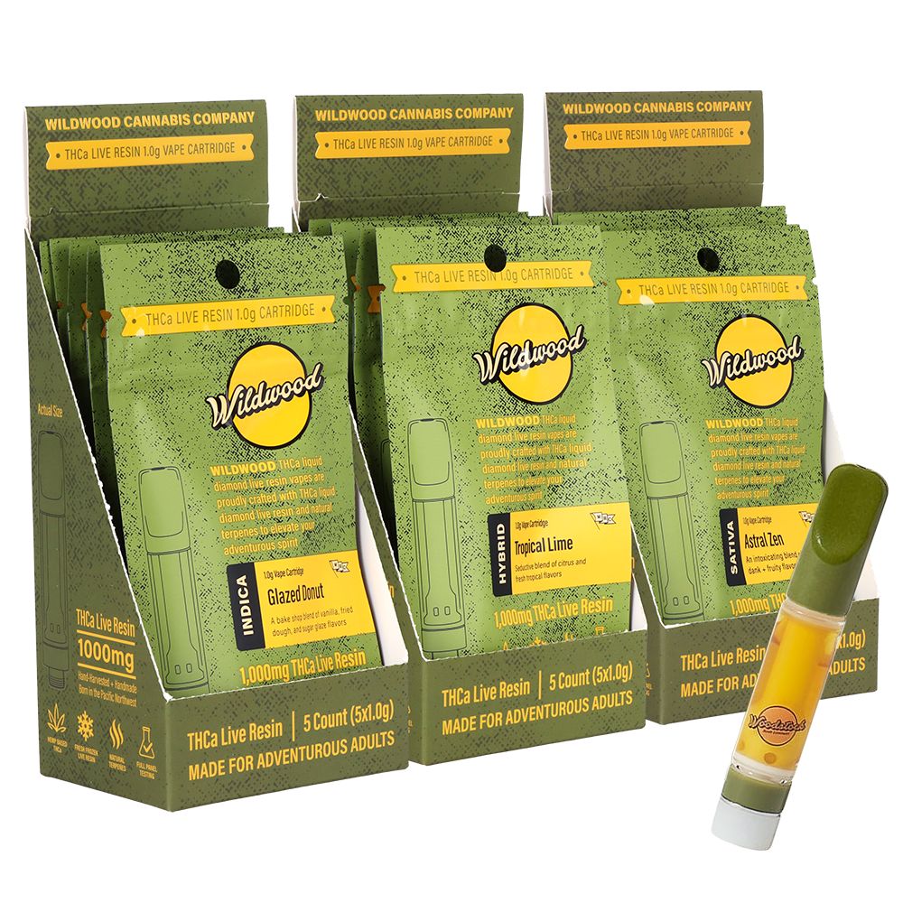 Wildwood THCA Cartridge 1g - Live Resin Liquid Diamond Vape | 5ct Display