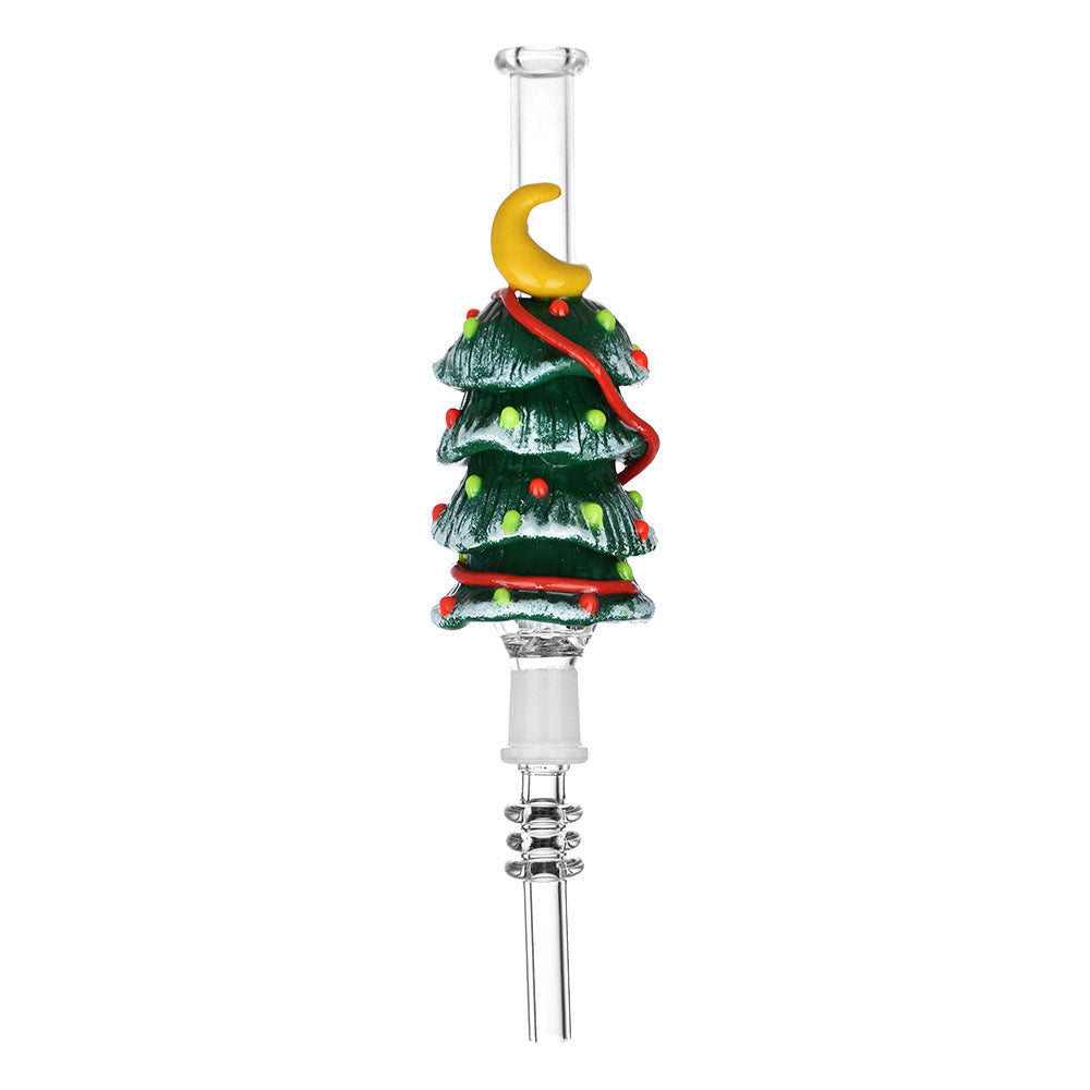 Christmas Tree Dab Straw - 7 Inch Glass Vapor Vessel with Quartz Tip | 10mm