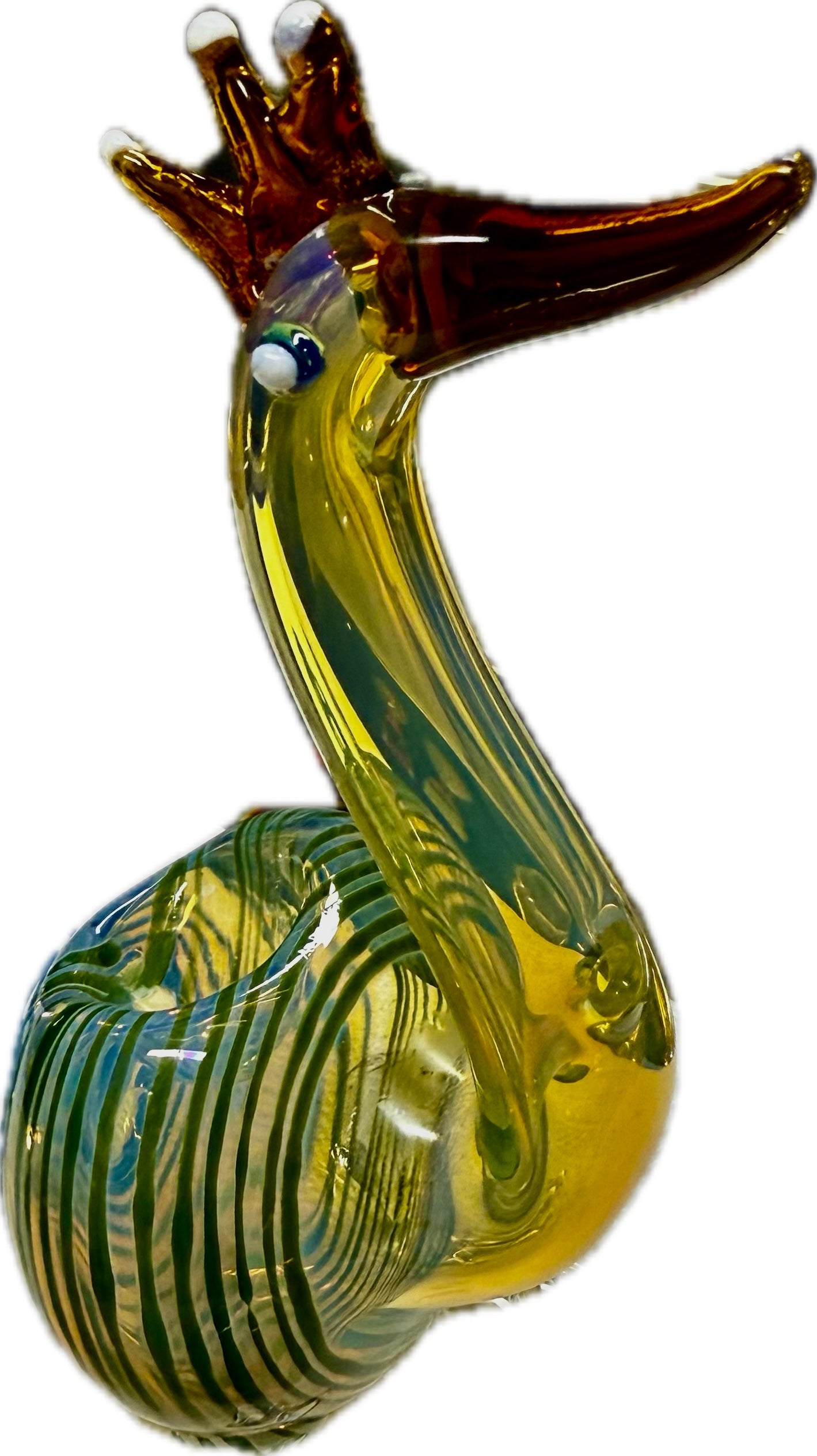 Ripkitty 5 Inch Peacock Glass Hand Pipe - Unique Dry Herb Smoking Pipe