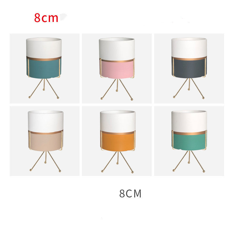 Succulent Planter Set - Creative Iron Art Flowerpot Combination for Home Decor (250g)