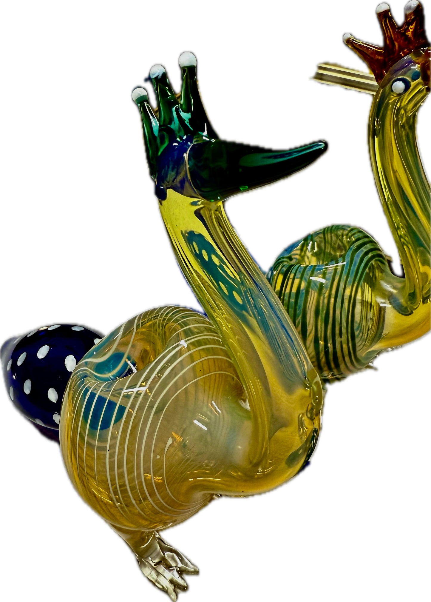 Ripkitty 5 Inch Peacock Glass Hand Pipe - Unique Dry Herb Smoking Pipe