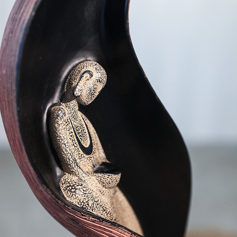 Zen Flowing Water Fountain - Resin Tabletop Waterfall Ornament for Home Decor