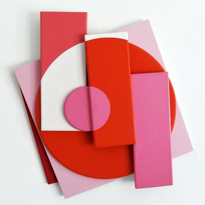 Modern Minimalist 3D Wall Art for Living Room - Abstract Composition Sofa Background Decor