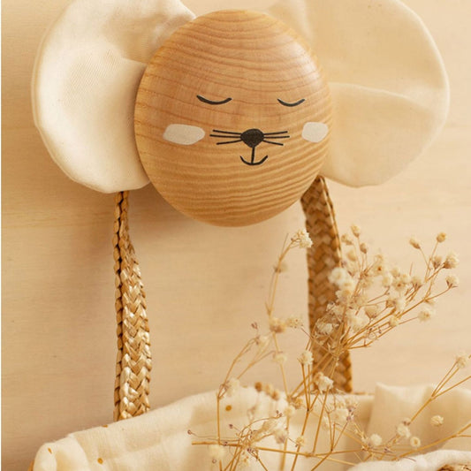 Cartoon Animal Wall Hooks 8cm - Creative Wooden Hooks for Kids Room | Rabbit Cat Mouse