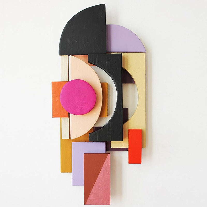 Modern Minimalist 3D Wall Art for Living Room - Abstract Composition Sofa Background Decor