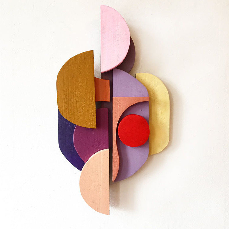 Modern Minimalist 3D Wall Art for Living Room - Abstract Composition Sofa Background Decor