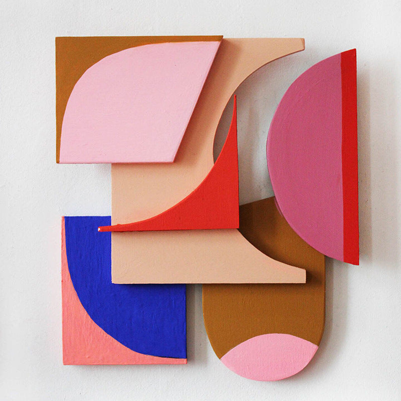 Modern Minimalist 3D Wall Art for Living Room - Abstract Composition Sofa Background Decor