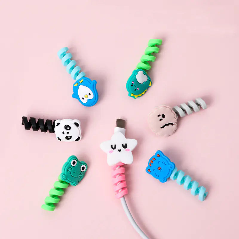 Cartoon Spiral USB Cable Protector and Organizer Bobbin